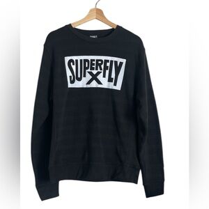 Vintage SuperFly X Sweatshirt Men L Black  Crew‎ Neck Sweater Y2K